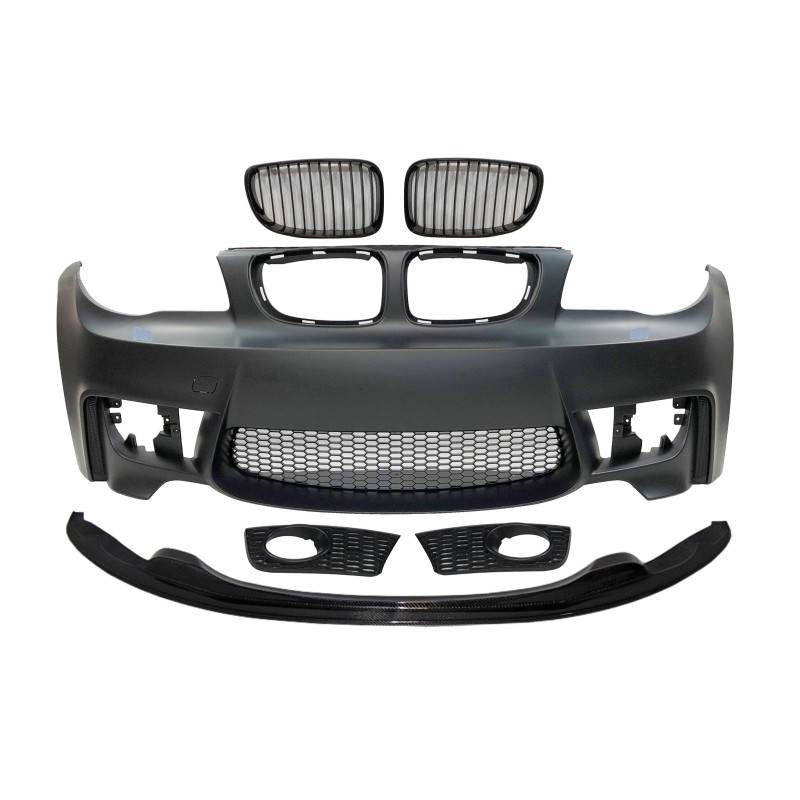 Pare-Choc Avant BMW E82/E88/E87/E81  Look M1 05-11 Spoiler Carbone