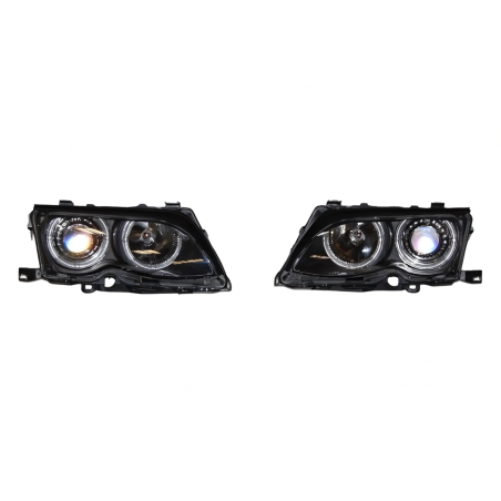 Set De Phares Avant Angel Eyes BMW E46 2002-2005 4-Porte Noir