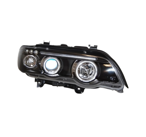 Set De Phares Avant Angel Eyes BMW X5 2001 Noir