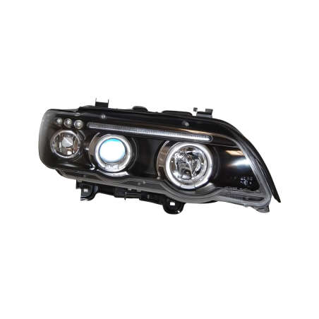 Set De Phares Avant Angel Eyes BMW X5 2001 Noir